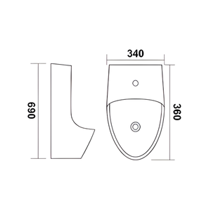 Urinoir en céramique OSIS Plasma, design moderne, écologique, facile à utiliser, solution à chasse d'eau unique, toilettes publiques, hôtels, hôpitaux, 5 ans - Product Image 2