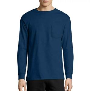 T-shirts pour hommes sur mesure en gros - Logo de luxe imprimé, tricotés, 100% coton, manches longues, écologiques, fournisseur pakistanais - Product Image 1