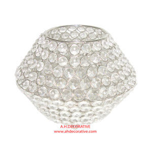 Bougeoir en T avec base en métal pour décoration intérieure de luxe avec socle en cristal pour décorations de table de mariage - Product Image 2