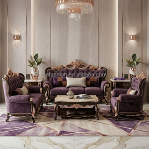 <span class=keywords><strong>Letto</strong></span> Imbottito Classico Europeo Personalizzato, Struttura in <span class=keywords><strong>Legno</strong></span> Intagliato, <span class=keywords><strong>Testiera</strong></span> Trapuntata in Velluto Viola per Villa e Hotel - Product Image 4
