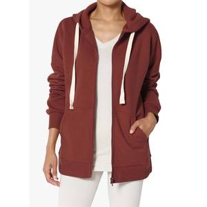 Señoras Full Zip Up Long Hoodie Chaquetas Otoño Invierno Sudaderas - Product Image 3