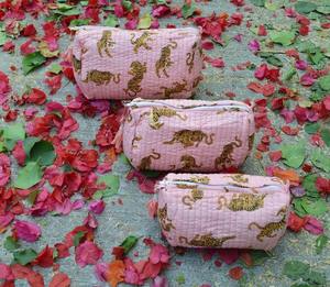 Kits de maquillaje impermeables de algodón con estampado de Color dulce clásico para todas las estaciones, neceser informal para mujer, los mejores regalos, nailon al por mayor - Product Image 2