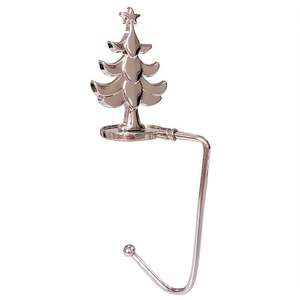Elegante muñeco de nieve metal calcetín de Navidad para chimenea hermosa decoración gancho resistente acento de vacaciones clásico - Product Image 4