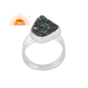 Hot Selling Fine Sterling Silver Natural Rough <b>Green</b> Aventurine Quartz Gemstone Stackable Ring Custom Jewelry Manufacturer - Product Image 1