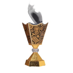Quemador de aromaterapia de estilo árabe para el hogar y el regalo Quemador Bakhoor decorativo elegante, soporte de incienso de Metal de lujo - Product Image 5