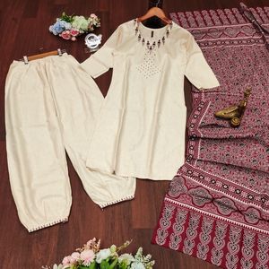 Nouveaux vêtements de mariage et de fête de créateur Tissu en coton khadi de qualité supérieure avec pantalon afghan Robe de style boutique - Product Image 5