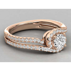 Bague pour femme en or 9 carats avec diamant solitaire cultivé en laboratoire, élégante et luxueuse - Product Image 1