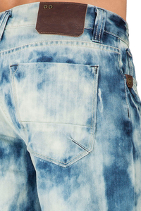 Shorts en jean décontractés à coupe ouverte sur mesure, tendance, respirants, à jambe droite, amples, pour hommes, couleur unie - Product Image 4