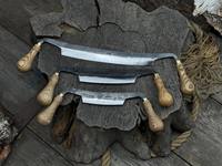 Ensemble de 3 couteaux de sculpture sur bois Lames tranchantes forgées à la main en acier au carbone trempé, poignées ergonomiques en bois de frêne