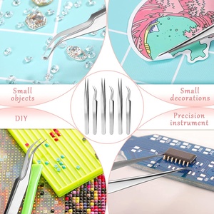 Pince à épiler pour extension de cils Extension de sourcils greffés Volume en acier inoxydable Pince à épiler Applicateur de cils Outils Logo personnalisé - Product Image 6