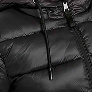 <b>Women</b>’s Cropped <b>Puffer</b> <b>Jacket</b> Black Hooded Quilted Winter <b>Jacket</b> <b>Lightweight</b> Insulated Zip-Up Streetwear Outerwear - Product Image 4