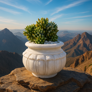 Macetas de mármol Natural de tendencia, diseño tallado a mano, forma de tamaño personalizado, macetas de piedra directas de fábrica, decoración moderna al por mayor - Product Image 2