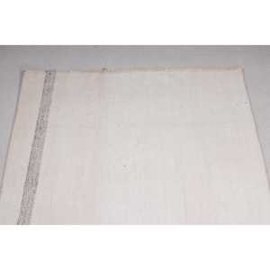 พรมขนาด 3.5x9.9 ฟุต, พรมวินเทจตุรกี, พรมขนสัตว์สีขาวลายนามธรรม - Product Image 4