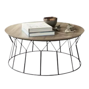 Table basse en fer au design moderne et luxueux avec plateau en bois Table basse d'appoint simple pour salon Offre Spéciale meubles - Product Image 3