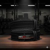 Ceinture de musculation en cuir de qualité supérieure Rexfit avec boucle à levier réglable, boucle de musculation et soutien du dos