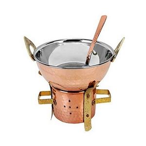 Plat à réchaud de qualité supérieure en cuivre et acier inoxydable avec support et poignées en laiton à vendre - Product Image 1