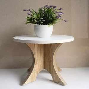 Hermosa mesa auxiliar de madera redonda de 12 pulgadas para sala de estar, mesa auxiliar, soporte para plantas, mesa de té, taburete, muebles para el hogar - Product Image 1
