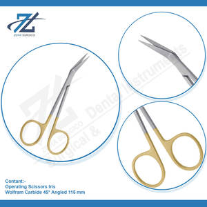 Iris 115mm 45 Degree Angled Stainless Steel Manual Operating Scissors Premium <b>Dental</b> Use A+ Grade Easy Operation Manufacturer - Product Image 4