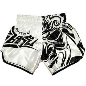 Pantalones Cortos de Pelea para Gimnasio, Pantalones Cortos de Cintura Elástica, Talla XL, Unisex, Personalizado, Sublimado, Satén Pesado, Muaythai, Boxeo, MMA - Product Image 2