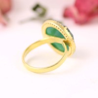 Bagues en argent sterling 925 plaqué rhodium certifiées, classiques, faites à la main, pour fiançailles, demoiselles d'honneur, mariage, avec pierre précieuse onyx vert sertie pavé