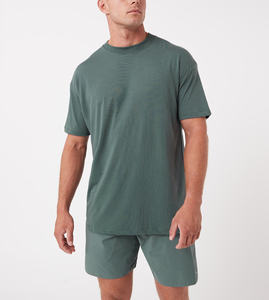 Camisetas de Gimnasio Transpirables de Secado Rápido para Verano, 100% Algodón Tejido, Holgadas, con Hombros Caídos, Talla Grande - Product Image 1