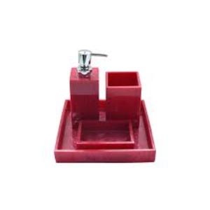 Nouvel ensemble de salle de bain en résine rouge au design antique avec la plus grande qualité et le meilleur matériau pour l'utilisation de la distribution de savon dans les hôtels plats - Product Image 1