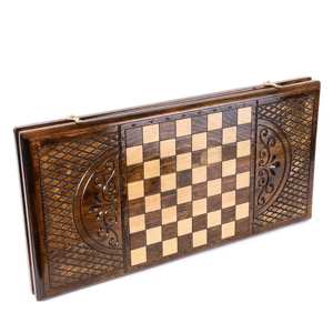 Jeu de backgammon et d'échecs en bois élégant, artisanal, jeu de stratégie classique, divertissement familial, jeu de table d'intérieur - Product Image 5