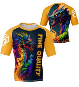 T-shirt de compression à manches courtes pour la lutte de haute performance, rashguard MMA, vêtements de sport respirants pour hommes - Product Image 1