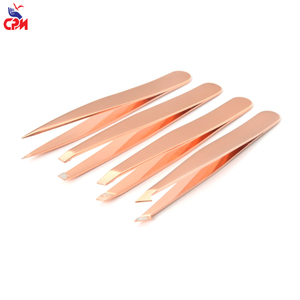 Juego de pinzas para extensión de pestañas en oro rosa personalizadas, herramientas aplicadoras de pestañas de precisión para uso profesional en salones. - Product Image 2