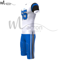 Proveedor Principal de Ropa Deportiva Blanca y Azul, Uniforme de Fútbol Americano para Adultos con Logotipo y Diseño Personalizados Impresos por Sublimación, Buena Venta