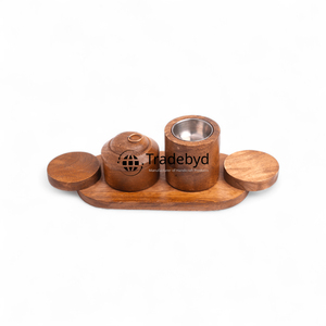 Quemador de incienso de madera decorativo con tapa desmontable Ideal para La Quema tradicional de Bakhoor y el uso diario de Tradebyd - Product Image 1