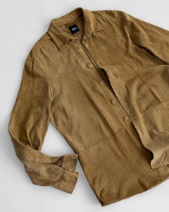 เสื้อเบลเซอร์หนังแกะกระดุมสองแถวของผู้หญิงหนังนิ่มสีเขียวล้วนมีกระดุมกันลมให้บริการฤดูใบไม้ผลิฤดูใบไม้ร่วงฤดูหนาว - Product Image 3