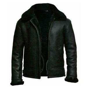 Veste en cuir de mouton Sherpa pour homme sur mesure, résistante, de haute qualité, vêtements décontractés d'hiver avec décoration en fourrure - Product Image 3