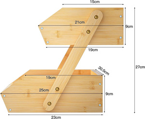 ตะกร้าไม้ไผ่สองชั้นสำหรับวางบนเคาน์เตอร์ในห้องครัวเป็นมิตรกับสิ่งแวดล้อม - Product Image 2