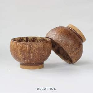 Bol en coque de noix de coco naturelle artisanal, écologique, durable, cadeau de mariage moderne, bol à salade, bol à ramen pour une utilisation polyvalente - Product Image 5