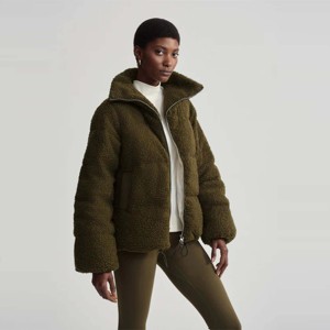 OEM Custom Warm <b>Sherpa</b> Puffer Jacket Cozy and Stylish Outerwear for Winter Comfort and Casual Wear - Product Image 4