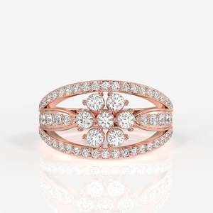 Bague en argent sterling avec diamant moissanite Majestic Bloom, élégante et luxueuse, catégorie de produits - Product Image 5