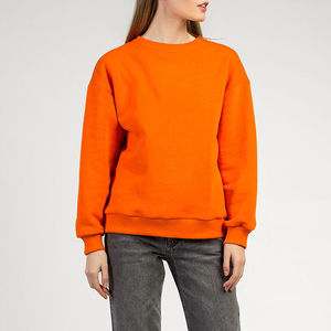 Sudaderas con capucha recortadas de alta calidad de manga larga para mujer con insignia de lavado ácido tejida de poliéster/algodón personalizada más vendida - Product Image 2