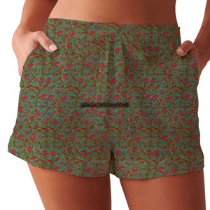 Nouveaux shorts pour femmes, imprimé floral en bloc, coupe décontractée, coton, imprimé à la main, shorts pour femmes, shorts d'été à imprimé en bloc - Product Image 2