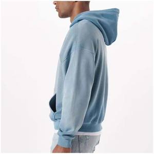 Sudaderas con capucha de algodón 2025 de calidad superior para hombre superventas 100%, sudaderas de invierno cosidas de Color sólido con corte personalizado - Product Image 2
