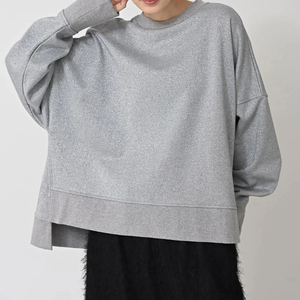 เสื้อสเวตเชิ้ตผู้หญิงคุณภาพสูง สำหรับออกกำลังกายกลางแจ้ง แขนยาว สีพื้น ทรงโอเวอร์ไซส์ คอกลม กำลังเป็นที่นิยม - Product Image 1