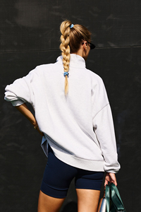 OEM personnalisé de haute qualité femmes col montant surdimensionné polaire coton pull sweat col montant style décontracté pour l'hiver - Product Image 4