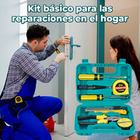 ELE-GATE Ensemble d'outils à main 7 pièces pour l'entretien domestique, clés en plastique CR-V, coffret rigide, poids inclus, modèle