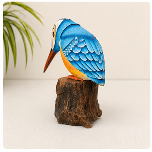 Figurine de pêcheur d'eau en bois faite à la main, écologique, artistique, de haute qualité, sculpture rustique, décoration de table, salon - Product Image 2