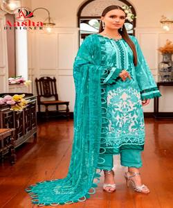 Robe indienne modeste pour femme de style pakistanais Salwar Kameez avec un beau design de costume de pelouse - Product Image 5