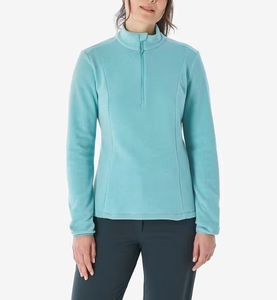 Chaqueta de Forro Polar Suave Ligera con Cierre de 1/4 para Mujer, Chaqueta de Trabajo con Bolsillos con Cremallera para Actividades al Aire Libre - Product Image 1