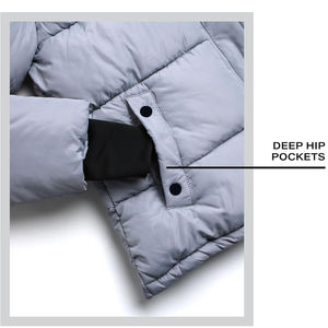 เสื้อแจ็กเก็ตขนเป็ดให้ความอบอุ่นสำหรับผู้ชาย, เสื้อโค้ทบุนวมกันลมกันน้ำกันหนาวหนามีฮู้ดเสื้อผ้าแนวสตรีทสำหรับใส่กลางแจ้ง - Product Image 4