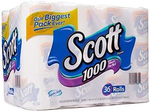 Scott 1000 Bathroom <b>Tissue</b> 36 Pack Jumbo Roll Disposable Strong Antibacterial Soft <b>Toilet</b> Paper Washable - Product Image 2