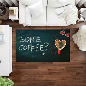 Tapis imprimé moderne, tapis couleur café, tapis à motifs d'amour, chenille, décoratif, salon, décoration intérieure, entrée, tapis en velours - Product Image 2