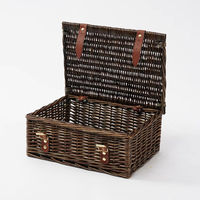 Vente flash 2026 Panier-cadeau rectangulaire vietnamien en vrac, panier en osier vide en saule, grand panier-cadeau personnalisé